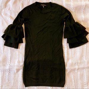 🦢 Endless Rose Tiered Sweater Dress Black Sz XS